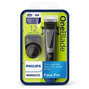 Philips Norelco Oneblade Pro Hybrid Electric Hybrid Styler, Trimmer and Shaver, QP6510/70 - Wet & Dry use, 12-Length Precision Comb