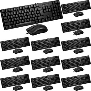 fabbay 24 pcs usb wired keyboard and mouse 12 wired mouse 12 corded full size keyboard for school office home compatible with computer/laptop/windows/pc/mac os/desktop