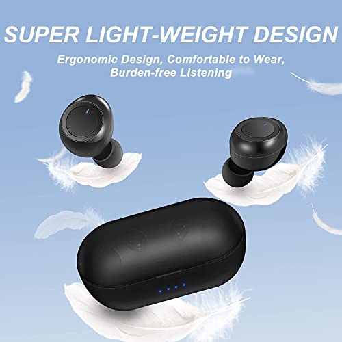 Novamilion Waterproof Bluetooth 5.0 True Wireless Earbuds, Touch Control,30H Cyclic Playtime TWS Headphones with Charging Case and mic, in-Ear Stereo