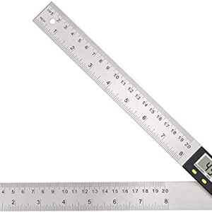 Digital Angle Ruler 0-360° Digital Inclinometer Protractor Angle Finder with LCD Spirit Level 200mm/8 inch for Vertical Horizontal Dual Spirit Level