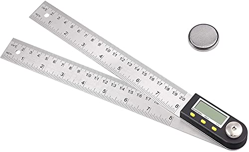 Digital Angle Ruler 0-360° Digital Inclinometer Protractor Angle Finder with LCD Spirit Level 200mm/8 inch for Vertical Horizontal Dual Spirit Level