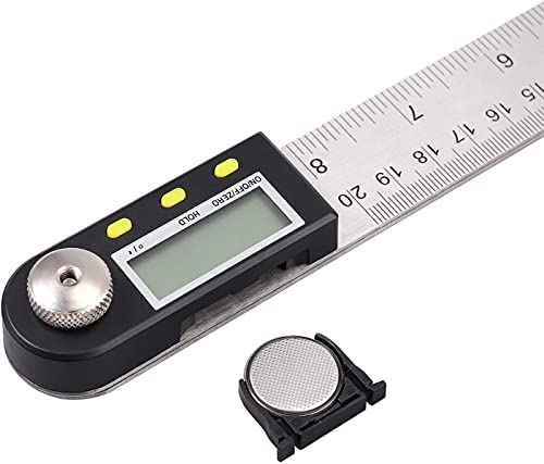 Digital Angle Ruler 0-360° Digital Inclinometer Protractor Angle Finder with LCD Spirit Level 200mm/8 inch for Vertical Horizontal Dual Spirit Level