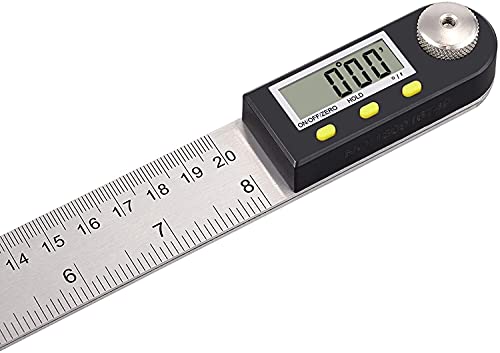 Digital Angle Ruler 0-360° Digital Inclinometer Protractor Angle Finder with LCD Spirit Level 200mm/8 inch for Vertical Horizontal Dual Spirit Level