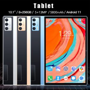 10.1 Inch Tablet, 8GB 256GB, 1.5 GHz Octa Core CPU, 5MP 13MP HD Dual Cameras Dual Speakers, 1920x1200 IPS HD Screen, 5800mAh Type C Rechargeable, WiFi, Radio (US Plug)