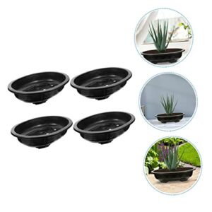 HANABASS 8 pcs Balcony Planter Lotus Hole Growing Gardening with Household Room Bonsai Plastic for Hydroponic Oval Desk Large Plants Flowerpots Holder Flower Container Nursery Pot