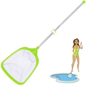 pool leaf skimmer with 17-26 inch premium pole, pool leaf cleaner net & portable swimming pool deep rake net,fine mesh net, for outdoor & indoor swimming pools,hot tub, fish ponds and spas(green)