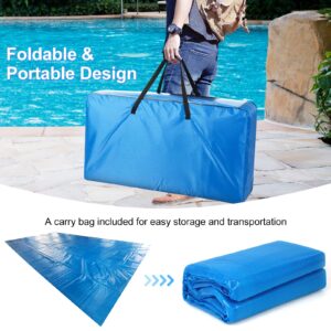 S AFSTAR 18ft x 36ft Pool Cover, Rectangle Swimming Pool Cover with Carry Bag, Waterproof & Dustproof Heavy Duty Pool Cover, 12-MIL Heat Retaining Pool Solar Blanket for Above-Ground & In-Ground Pools