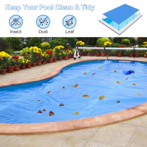 S AFSTAR 18ft x 36ft Pool Cover, Rectangle Swimming Pool Cover with Carry Bag, Waterproof & Dustproof Heavy Duty Pool Cover, 12-MIL Heat Retaining Pool Solar Blanket for Above-Ground & In-Ground Pools