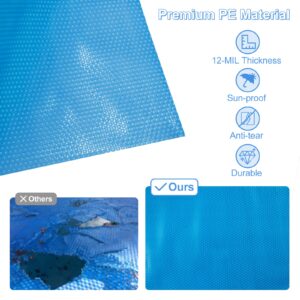 S AFSTAR 18ft x 36ft Pool Cover, Rectangle Swimming Pool Cover with Carry Bag, Waterproof & Dustproof Heavy Duty Pool Cover, 12-MIL Heat Retaining Pool Solar Blanket for Above-Ground & In-Ground Pools