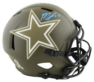 cowboys micah parsons signed salute to service full size speed rep helmet fan - autographed nfl helmets