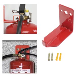 GWYAN 2 Pcs Fire Extinguisher Bracket Bearing Weight 20lb Fire Extinguisher Wall Hook with Mounting Screws and Expansion Sleeves (2.91" x 1.53" x 2.36")