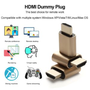 PCERCN HDMI Dummy Plug, 1080P 4K Virtual Monitor Display Emulator, Headless Display Adapter Supports up to 3840x2160@60Hz, Compatible with Windows Mac OSX Linux, Plug and Plug, (1 Pack)