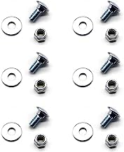 (6/pack) 710-0451 skid shoe carriage bolts nuts and washers kit replacement mtd cub-cadet yardman 784-5580 736-0242 712-04063 gw-37002 snow blower (5/16-18) 3/4"
