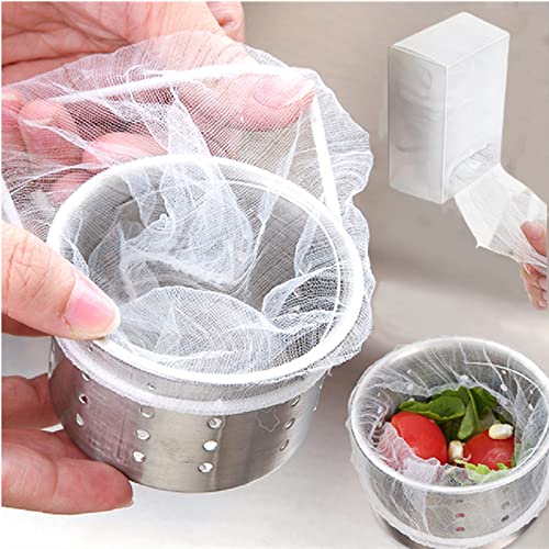 200 PCS Kitchen Sink Strainer Mesh Bags,Disposable Sink Drain Net Food Catcher,Anti-Clogging Trash Disposal Sink Strainers for Kitchen,Bathroom Sink Strainer Filter,Kitchen Sink Accessories Easy Use