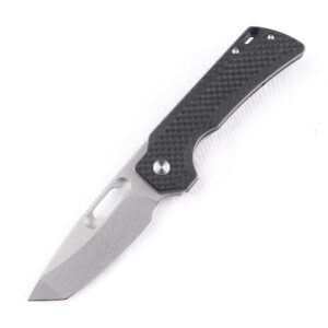 jeabrother pocket folding knife, 14c28n blade, carbon fiber handle