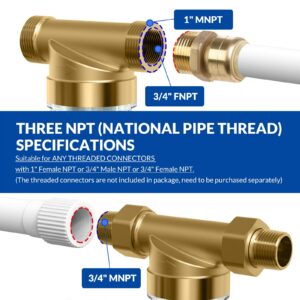 SimPure DC5S 40 Micron Spin Down Sediment Filter, Reusable Whole House Sediment Water Filter Softener with Siliphos Helps Prevent Scale and Corrosion, 1" MNPT + 3/4" FNPT + 3/4"MNPT, BPA Free