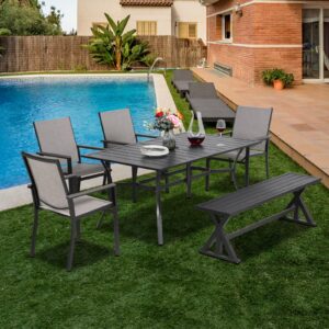 MEOOEM Patio Dining Chairs 2PCS Outdoor Metal Textilene Outdoor Dining Chairs,Durable for Lawn Garden Backyard Pool All Weather