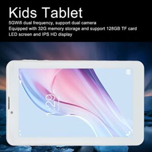 Tablet, Children Calling Tablet PC, 7 Inch IPS HD Display Kids Tablet, 2G RAM 32G ROM 5G WiFi Dual Band Dual Camera, for Portable Entertainment (US Plug)