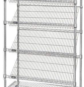 Omega 24" Deep x 36" Wide x 80" High 6 Tier Slanted Wire Black Shelf Truck