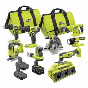ryobi pck700kn one+ 18v cordless 9-tool combo kit with 3 batteries and 6-port supercharger