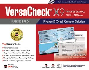 versacheck x9 professional 2023 – 20 user finance and check creation software [pc download]