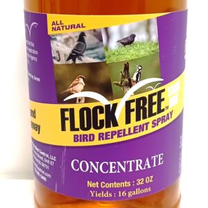 Bird Repellent Spray Concentrate, Residential Bird Problem Solution by Flock Free, 32 oz Concentrate, Makes up to 16 gallons