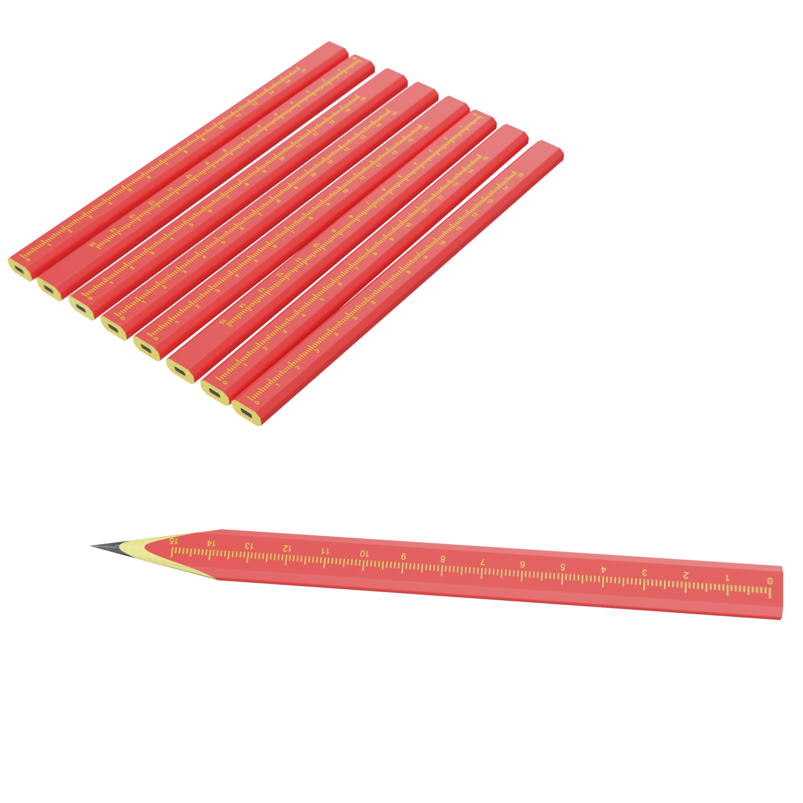 KR. LIF 8 PCS Carpenter Pencils Construction Pencil, Carpenter Marking Pencil for Woodworking Concrete Scriber Marking Tool