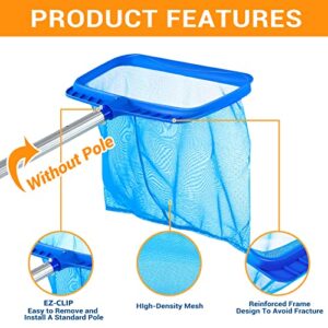 Pool Skimmer - Pool Skimmer Net without Pole, Swimming Pool Leaf Skimmer Net with Reinforced Frame, Larger Capacity Pool Nets for Cleaning, Durable Deep Rake Net Easy Scoop Edge,Debris Pickup Removal