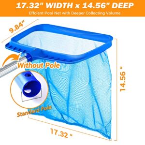 Pool Skimmer - Pool Skimmer Net without Pole, Swimming Pool Leaf Skimmer Net with Reinforced Frame, Larger Capacity Pool Nets for Cleaning, Durable Deep Rake Net Easy Scoop Edge,Debris Pickup Removal