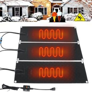 snow melting walkway mat 𝑼𝒑𝒈𝒓𝒂𝒅𝒆𝒅10”𝒙 30” 𝑺𝒏𝒐𝒘 𝑴𝒆𝒍𝒕𝒊𝒏𝒈 𝑴𝒂𝒕𝒔 melting speed heated outdoor mats for winter stairs no-slip rubber heated driveway pad 10”x 30”