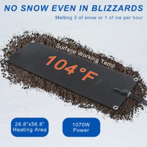 Snow Melting Walkway Mat 𝑼𝒑𝒈𝒓𝒂𝒅𝒆𝒅10”𝒙 30” 𝑺𝒏𝒐𝒘 𝑴𝒆𝒍𝒕𝒊𝒏𝒈 𝑴𝒂𝒕𝒔 Melting Speed Heated Outdoor Mats for Winter Stairs No-Slip Rubber Heated Driveway Pad 10”x 30”