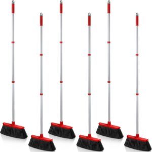 zopeal brooms bulk angle broom heavy duty outdoor indoor broom with 51 inch broomstick commercial broom stiff bristles broom for easy sweeping for home room kitchen office lobby floor(6 pack)