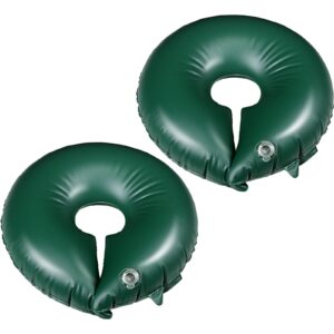 tree watering ring tree watering bag slow release pvc drip irrigation water pouch automatic drip system for planting gardening trees and shrubs, green (4 pack, 10 gallon)