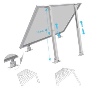 2 Sets Solar Panel Mounting Brackets, Adjustable Solar Panel Tilt Mount Mounting Rack Bracket Support 50W 100W 150W 200W 300W Solar Panels for RV, Roof, Boat, Yacht, Off-Grid Systems Any Flat Surface