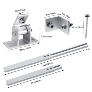 2 Sets Solar Panel Mounting Brackets, Adjustable Solar Panel Tilt Mount Mounting Rack Bracket Support 50W 100W 150W 200W 300W Solar Panels for RV, Roof, Boat, Yacht, Off-Grid Systems Any Flat Surface