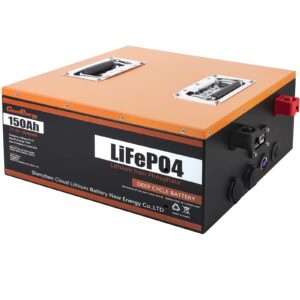 cloooudpro 24v 150ah lifepo4 battery 8000+ deep cycle luthium battery 3.84kwh capacity with longer runtime, built-in 100a bms, perfect in solar/energy storage system, rv, backup power, etc.