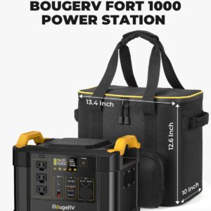 BougeRV Portable Carrying Bag Compatible with Fort 1000 Power Station/NCM 1100Wh Solar Generator, Power Station Storage Case with PVC Bottom Thickened Straps for Charging Cable Accessories