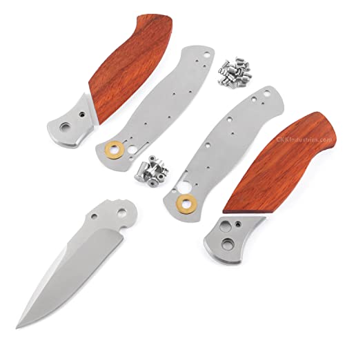 EZSMITH Knife Making Kit - DDR3BL - DIY Folding Knife Series - (Parts Kit) - (w/Pre-machined Padauk Handle Scales) - (Gift Boxed) - (USA Design) - (by KnifeKits)