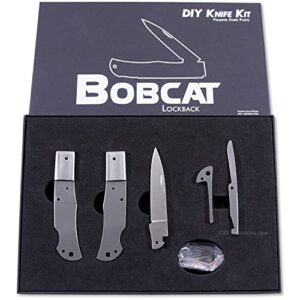 ezsmith knife making kit - bobcat lockback - diy folding knife series - (parts kit) - (no handles) - (gift boxed) - (usa design) - (by knifekits)