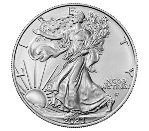 2023 - american silver eagle .999 fine silver with our certificate of authenticity dollar us mint uncirculated