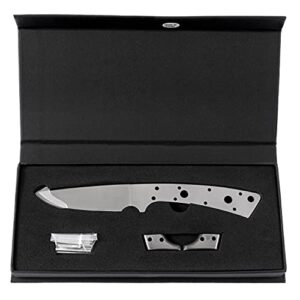 EZSMITH Gentleman's Companion Knife Kit - DIY Fixed Blade Knife Making Series - (Blade Blank, SS Guards & Pinstock Only) - (No Handles) - (USA Design) - (Gift Boxed) - (by KnifeKits)