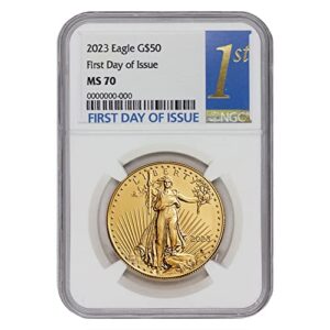 2023 1oz american gold eagle ms-70 first day of issue 1st label $50 ms70 ngc