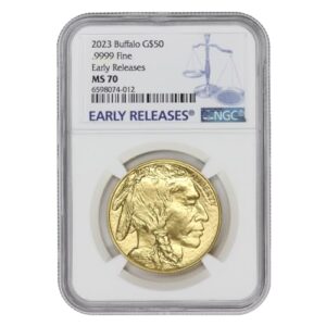 2023 1oz american gold buffalo ms-70 early releases blue label $50 ms70 ngc