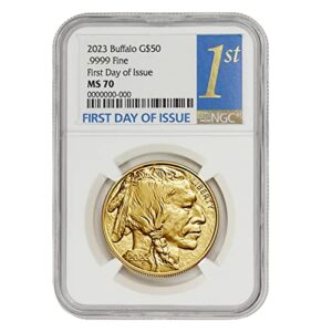 2023 no mint mark 1 oz american gold buffalo ms-70 first day of issue by mint state gold $50 ngc ms70