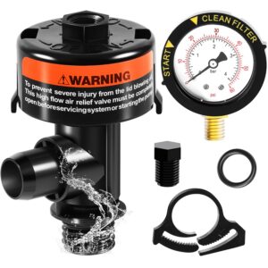 98209800 high flow manual air relief valve w/pressure gauge replacement for pool and spa filter