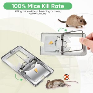 24 Pcs Classic Metal Rat Traps Reusable Rat Trap Humane Rat Traps Effective Snap Rat Trap That Work for Rat Mice Voles and Small Rodents Control (Silver)