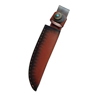 dongker knife holster, 5" leather straight knife sheath vertical knife case for 5'' blade christmas festival gift cosplay
