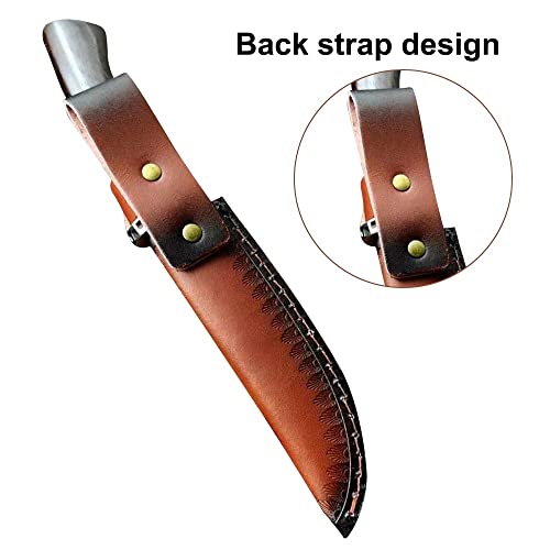 DONGKER Knife Holster, 5" Leather Straight Knife Sheath Vertical Knife Case for 5'' Blade Christmas Festival Gift Cosplay