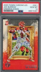 joe burrow 2020 panini chronicles gridiron kings rookie card #gk1 graded psa 10