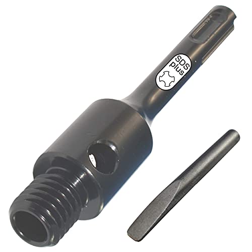 SDS Plus Core Drill Adapter with 8" Pilot Drill Bit for 6" deep Diamond Core Bit with 5/8-11 UNC Thread SDS Plus Adapter is SDS Plus to 5/8-11 UNC Male Thread for Diamond Core Drill Bits